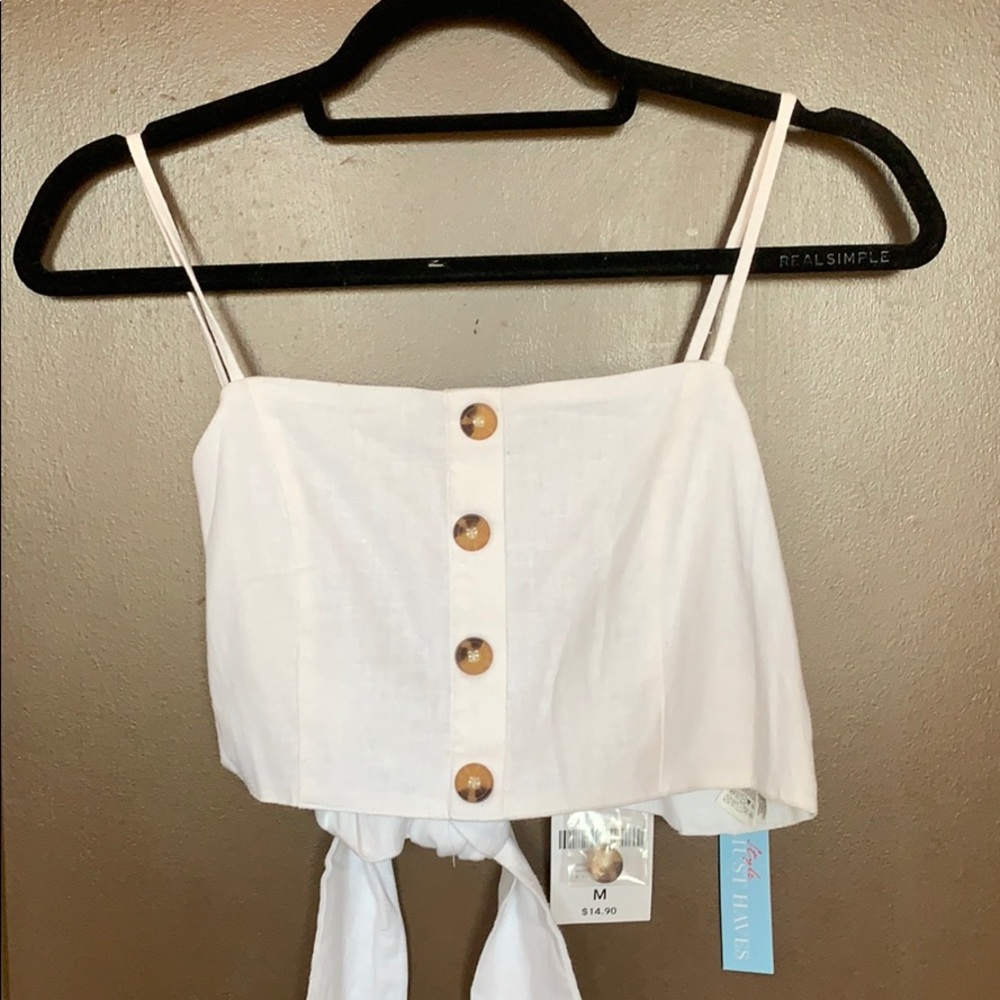 White Linen Crop Too